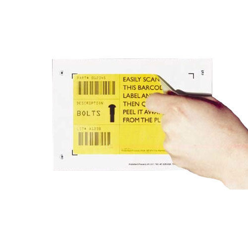 Permanent self-adhesive label holders for self-adhesive labels