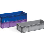 Stackable plastic container or box VDA 1421-KLT