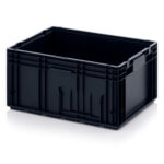 Stackable plastic container or bin vda esd rl-klt 6429