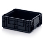 PVC container with solid walls, made from conductive material, 400x300x147 mm