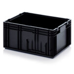 ESD storage bin for the automotive industry, 600x400x280 mm, ESD RL-KLT 6080