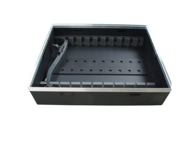 Alveoplast box with aluminum h frame and foam internal separators